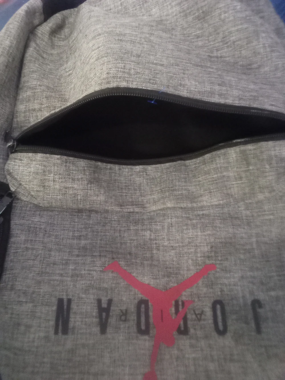 Jordan Grey Backpack with Red Jumpman Logo